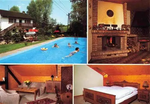 AK / Ansichtskarte  Bellersen Gaststaette Muehlenkrug Schwimmbad Kamin Gaestezimmer Schlafzimmer