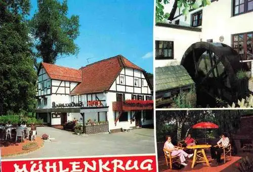 AK / Ansichtskarte  Bellersen Muehlenkrug Hotel Wasserrad Garten