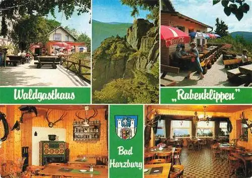 AK / Ansichtskarte  BAD_HARZBURG Waldgasthaus Rabenklippen Terrasse Gastraeume Felsen