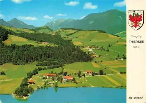 AK / Ansichtskarte  Thiersee_Tirol_AT Fliegeraufnahme mit Campingplatz Thiersee und Sonnwendjoch