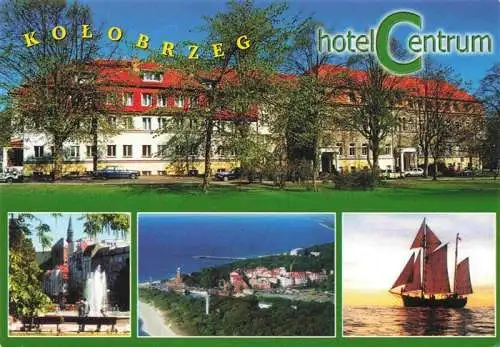 AK / Ansichtskarte  KOLOBRZEG_Kolberg_Ostseebad_PL Hotel Centrum Park Fliegeraufnahme Segelschiff