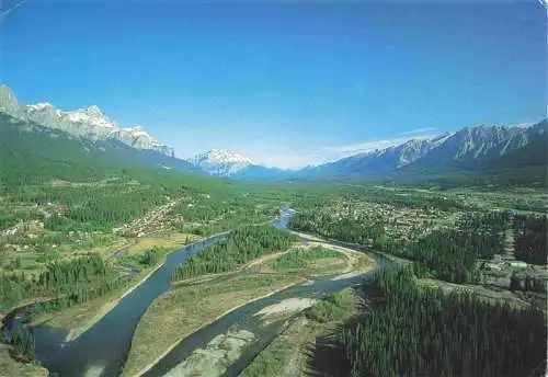 AK / Ansichtskarte  Canmore The Bow River Fliegeraufnahme