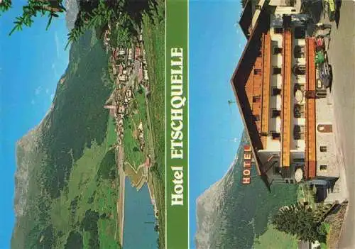 AK / Ansichtskarte Reschenpass_Passo_di_Resia_Reschen_See_Suedtirol_IT Panorama Hotel Etschquelle  
