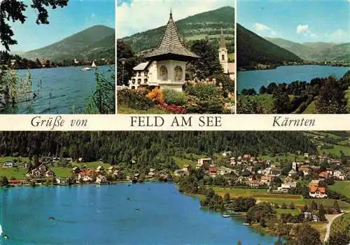 AK / Ansichtskarte  Feld_am_See_Kaernten_AT Seepartien Bildstock Fliegeraufnahme