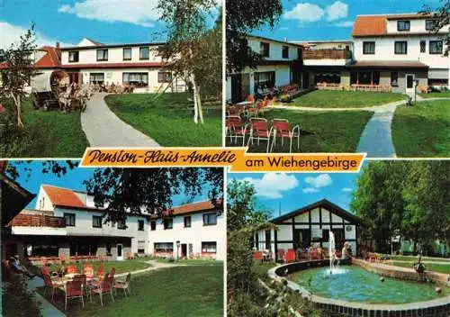 AK / Ansichtskarte  Bad_Holzhausen_Luebbecke_Preussisch_Oldendorf_NRW Pension Haus Annelie Terrasse Springbrunnen