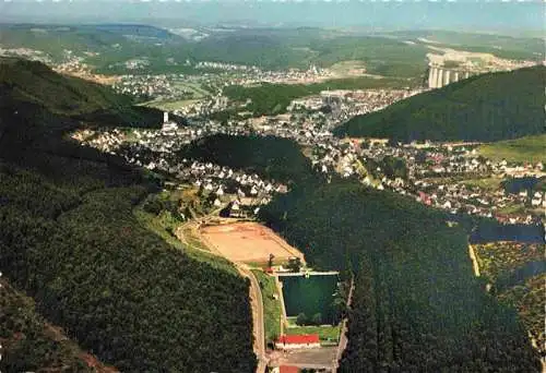 AK / Ansichtskarte  Eiserfeld_Siegen_Westfalen Fliegeraufnahme mit Schwimmbad