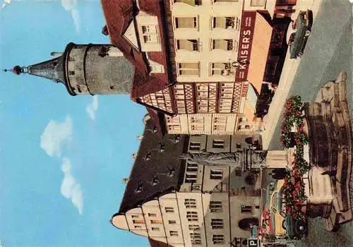 AK / Ansichtskarte  Kitzingen_Main Marktbrunnen mit Rathaus