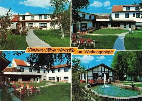 AK / Ansichtskarte  Bad_Holzhausen_Luebbecke_Preussisch_Oldendorf_NRW Pension Haus Annelie Park Freiterrasse Brunnen