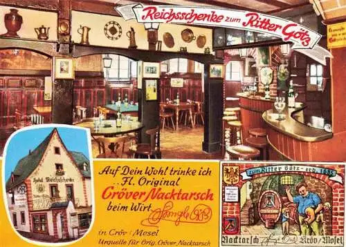 AK / Ansichtskarte  Croev_Kroev_Croev_Mosel Reichsschenke zum Ritter Goetz Gastraeume Bar