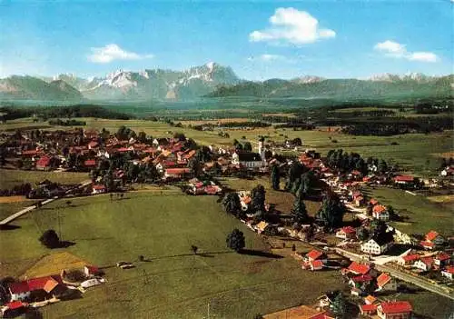 AK / Ansichtskarte  Koenigsdorf_Oberbayern Fliegeraufnahme mit Wettersteingebirge und Zugspitze