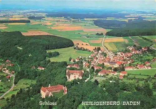 AK / Ansichtskarte  Heiligenberg_Baden Fliegeraufnahme mit Schloss und Bodenseeblick