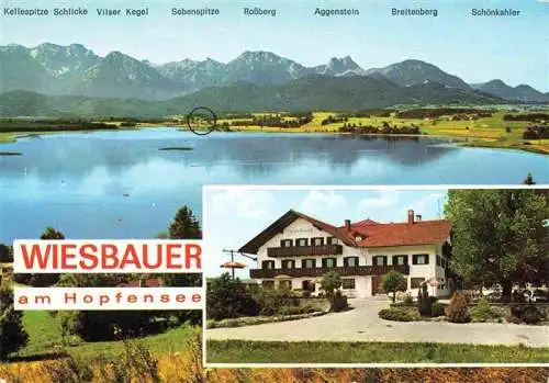 AK / Ansichtskarte  Fuessen_am_Lech_Allgaeu_Bayern Gaststaette Wiesbauer am Hopfensee Fliegeraufnahme