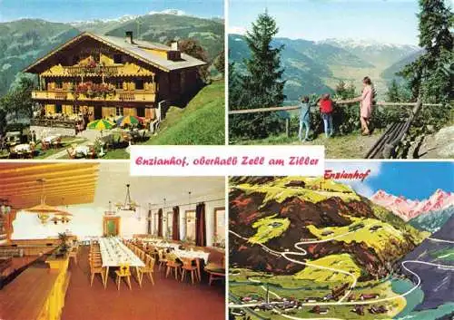 AK / Ansichtskarte  Zell_am_Ziller_Tirol_AT Enzianhof Gastraum Aussichtspunkt Panorama