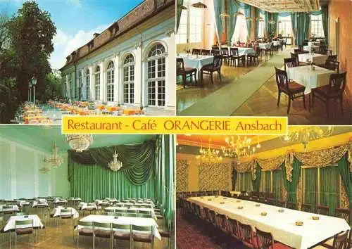 AK / Ansichtskarte  Ansbach_Mittelfranken Restaurant Cafe Orangerie im Hofgarten Gastraeume Terrasse