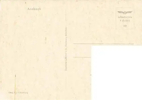 AK / Ansichtskarte  Ansbach_Mittelfranken Fliegeraufnahme