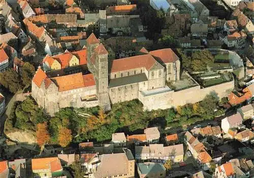 AK / Ansichtskarte  Quedlinburg Stiftskirche und Schloss Fliegeraufnahme