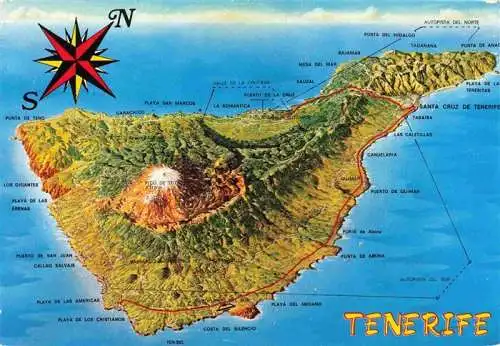 AK / Ansichtskarte  Tenerife_Islas_Canarias_Spanien_ES Isla del Sol Inselkarte