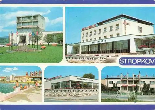 AK / Ansichtskarte  Stropkov_Stroppkau_KOSICE_Kassa_Kaschau_Slovakia Hotel Ondava Hotel Tokajik Kupalisko Nakupne stredisko Miestny narodny vybor