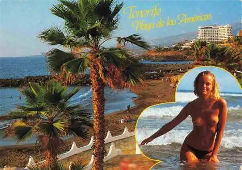 AK / Ansichtskarte  Playa_de_las_Americas_Arona_Tenerife_Islas_Canarias_ES Kuestenpanorama Strand Badenixe