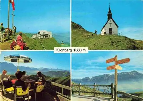 AK / Ansichtskarte  Kronberg_1663m_Appenzell_IR Berggasthaus Kapelle Terrasse Saentiskette Appenzeller Alpen