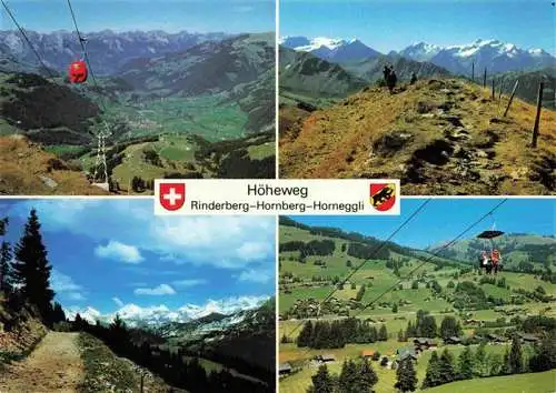 AK / Ansichtskarte  Zweisimmen_BE Hoeheweg Rinderberg Hornberg Horneggli Bergbahnen Alpenpanorama