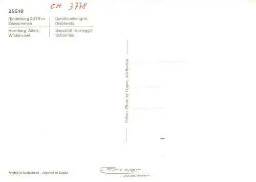 AK / Ansichtskarte  Zweisimmen_BE Hoeheweg Rinderberg Hornberg Horneggli Bergbahnen Alpenpanorama
