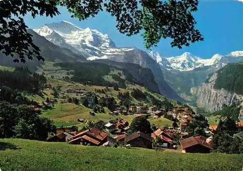 AK / Ansichtskarte  Wengen__BE Panorama Blick auf Jungfrau und Breithorn Berner Alpen