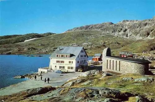 AK / Ansichtskarte  Grimsel_Pass Kapelle St. Christophorus Hotel Grimsel-Passhoehe Bergsee