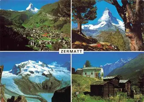 AK / Ansichtskarte  Zermatt_VS Panorama Matterhorn Gletscher Berghuetten