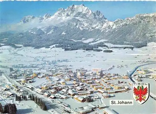 AK / Ansichtskarte  St_Johann_Tirol_AT Fliegeraufnahme mit Wildem Kaiser