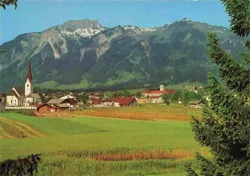 AK / Ansichtskarte  Breitenwang_Tirol mit Kirche Gaichtspitze und Hahnenkamm