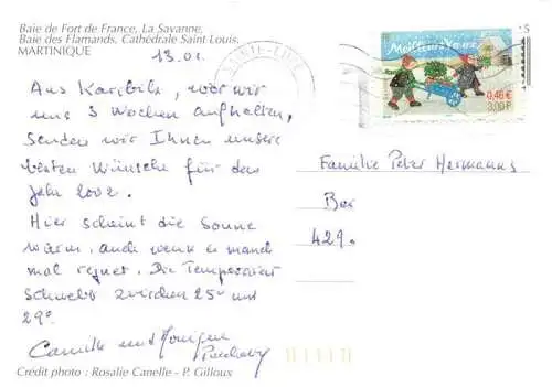 AK / Ansichtskarte  Martinique Baie de Fort de France La Savanne Baie des flamands Cathedrale Saint Louis