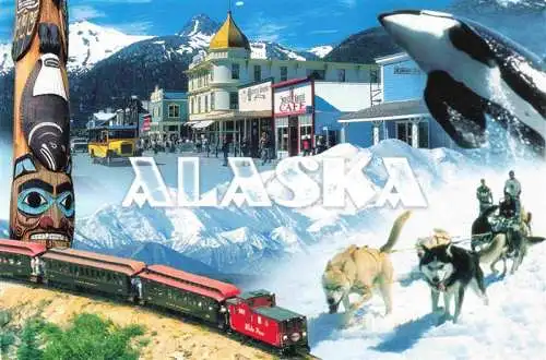 AK / Ansichtskarte  Alaska_US-State Alaskas Inside Passage Schlittenhunde Eisenbahn