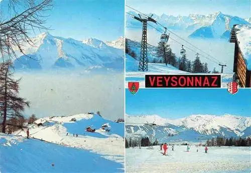 AK / Ansichtskarte  Veysonnaz Panorama Wintersportplatz Alpen Bergbahn