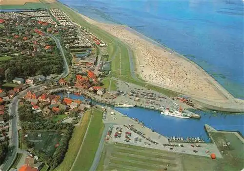 AK / Ansichtskarte  Neuharlingersiel Panorama Kurbad Strand Hafen