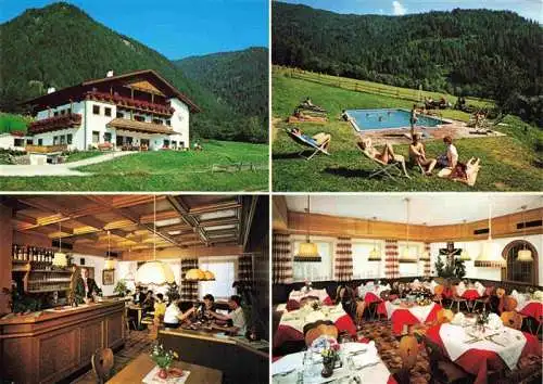 AK / Ansichtskarte  Luesen_Luson_Suedtirol_IT Hotel Pension Luesnerhof Gastraum Restaurant Swimming Pool