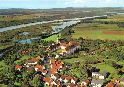 AK / Ansichtskarte  Reichersberg_Inn_Oberoesterreich_AT Fliegeraufnahme mit Augustiner Chorherrenstift