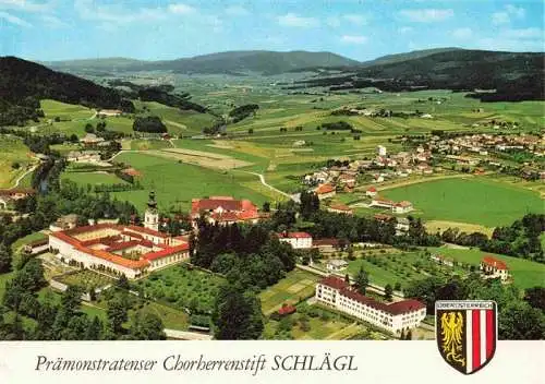 AK / Ansichtskarte  Schlaegl_Oberoesterreich_AT Fliegeraufnahme mit Praemonstratenser Chorherrenstift