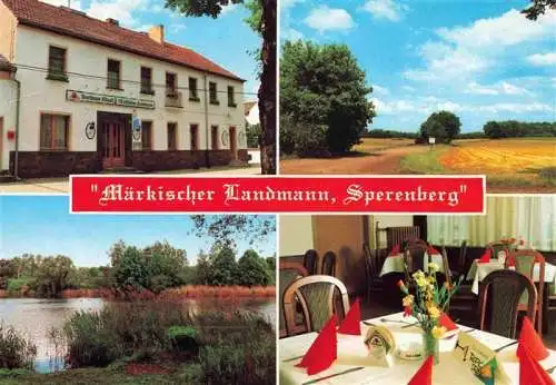 AK / Ansichtskarte  Sperenberg_Mellensee_Brandenburg Gasthaus Maerkischer Landmann Gaststube Gondelteich Wiese