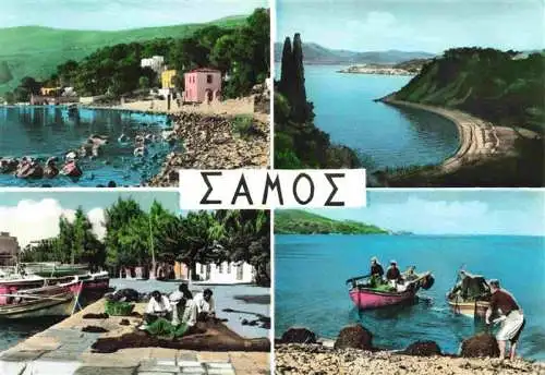 AK / Ansichtskarte  Samos_Samo_Greece Panorama Strand Pecheurs
