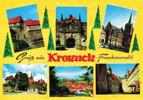 AK / Ansichtskarte 73998201 Kronach_Oberfranken Fachwerkhaeuser Tor Kirche Schloss Panorama