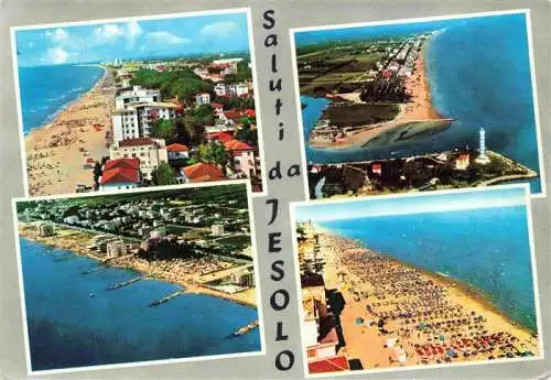 AK / Ansichtskarte  Jesolo_Lido_Iesolo_Veneto_IT La spiaggia Il Faro Foce del Sile Fliegeraufnahmen