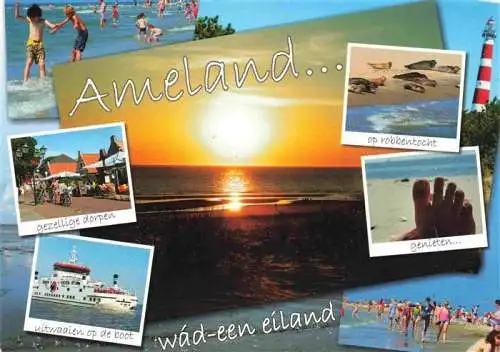 AK / Ansichtskarte  Ameland_Friesland_NL Panorama Gezellige dorpen Uitwaaien op de boot Op robbentocht Genieten 