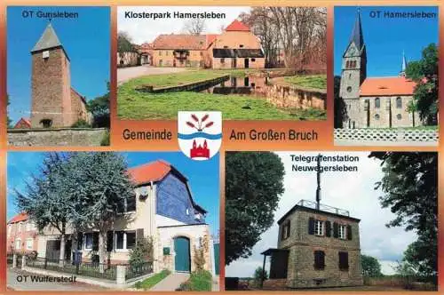 AK / Ansichtskarte  Am_Grossen_Bruch Kirche Gunsleben Klosterpark Hamersleben Kirche OT Wulferstedt Telegrafenstation