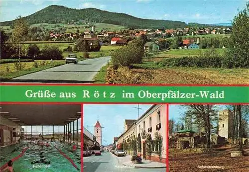 AK / Ansichtskarte 73998367 Roetz_Oberpfalz Panorama Hallenbad Hauptstrasse Schwarzenburg