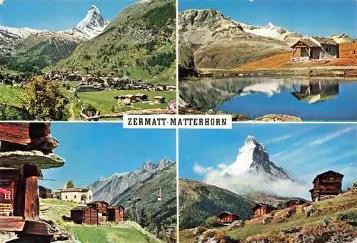 AK / Ansichtskarte  Zermatt_VS mit Matterhorn Panorama Bergsee