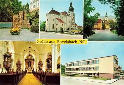 AK / Ansichtskarte  Ravelsbach_Niederoesterreich Kriegerdenkmal Kirche Ortsmotiv Kirche Inneres Hauptschule