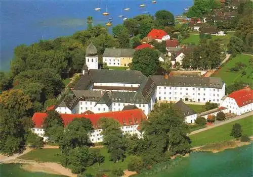 AK / Ansichtskarte  Fraueninsel_Chiemsee Kloster Frauenwoerth Fliegeraufnahme