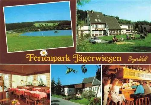 AK / Ansichtskarte  Erlauzwiesel_Waldkirchen Ferienpark Jaegerwiesen Gastraum Bar Park Seepanorama