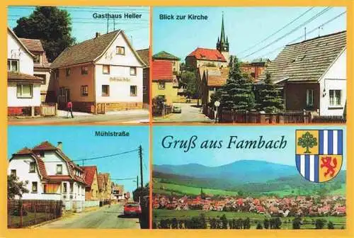 AK / Ansichtskarte 73998593 Fambach Gasthaus Heller Kirche Muehlstrasse Panorama